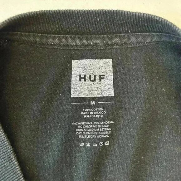 HUF Men’s World Tour Long Sleeve T Shirt Black Size Medium - Picture 10 of 16